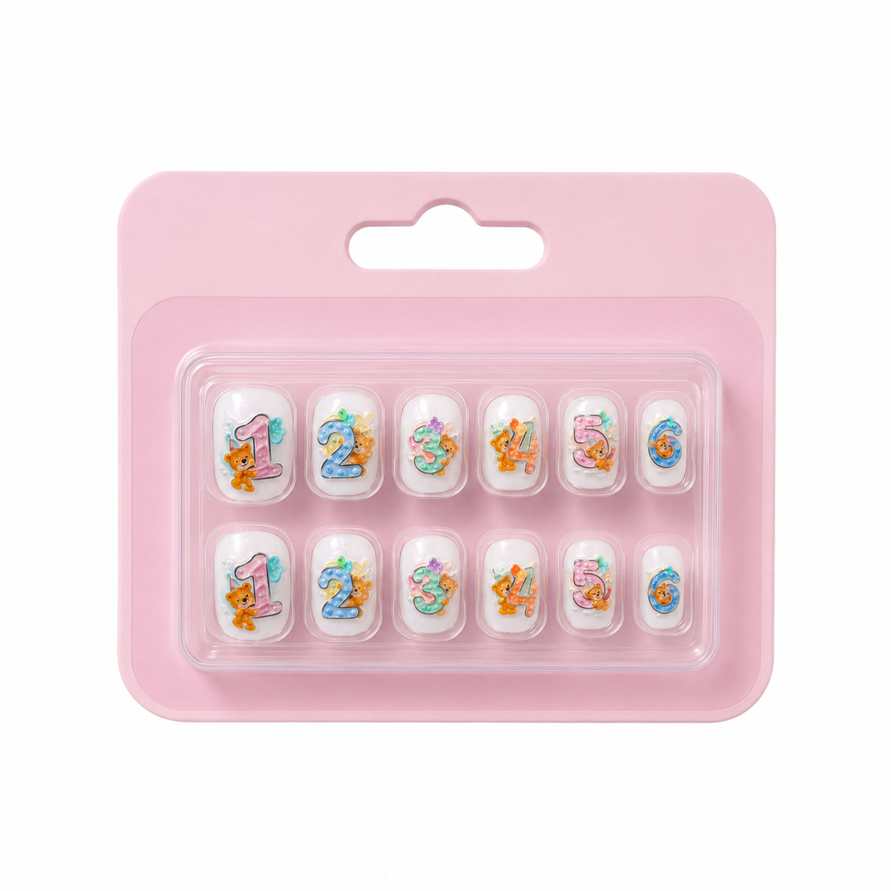 3D alphabet nails close-up showing individual letter designs