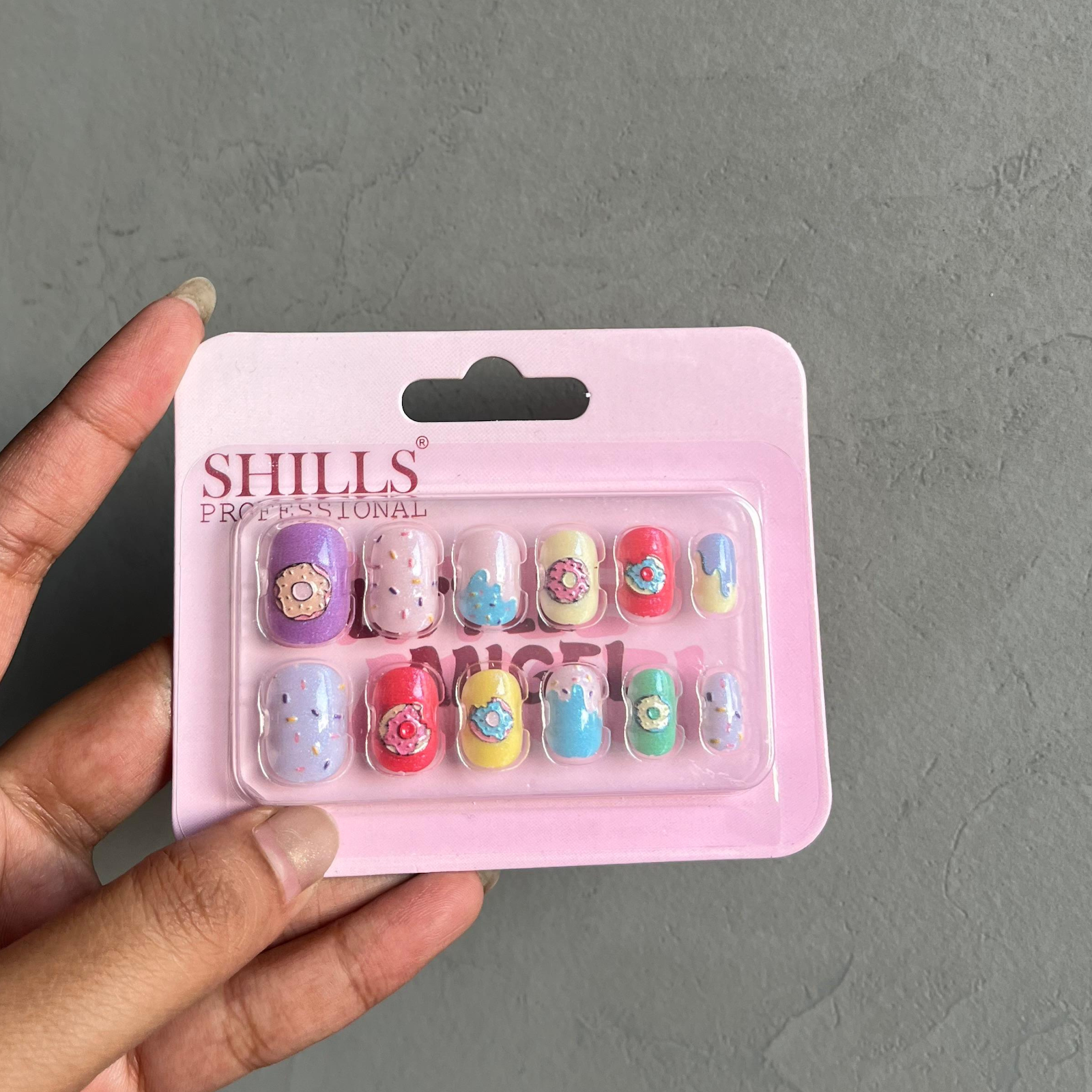 3D donut nails in packaging