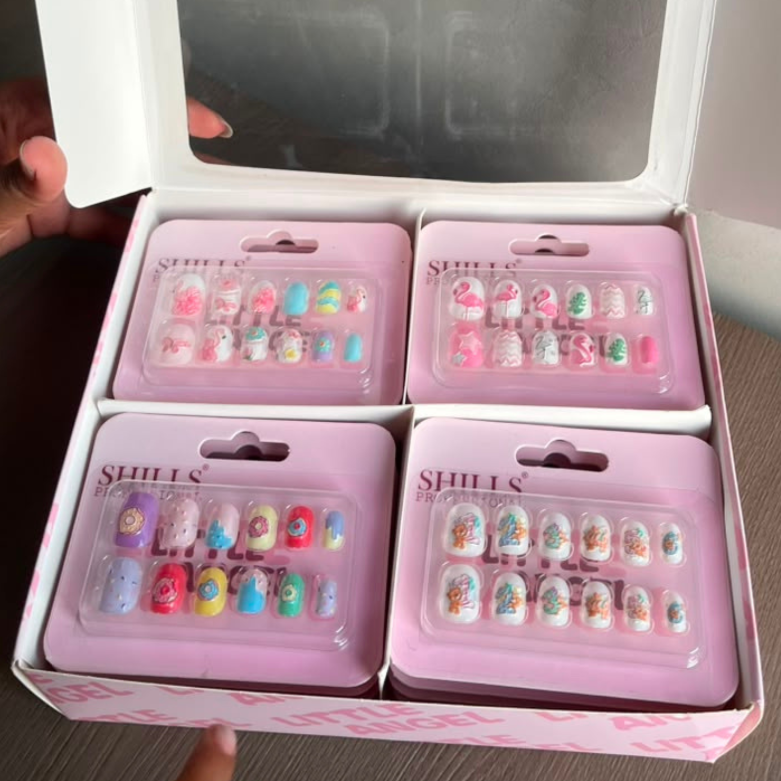 Flamingo nail set close-up
