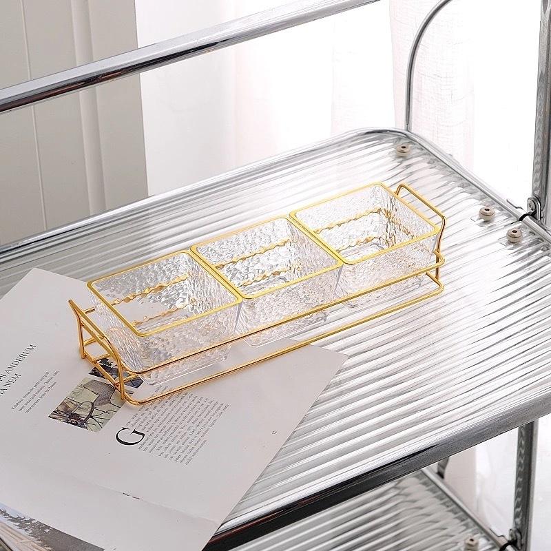 Snack tray close-up of compartment design