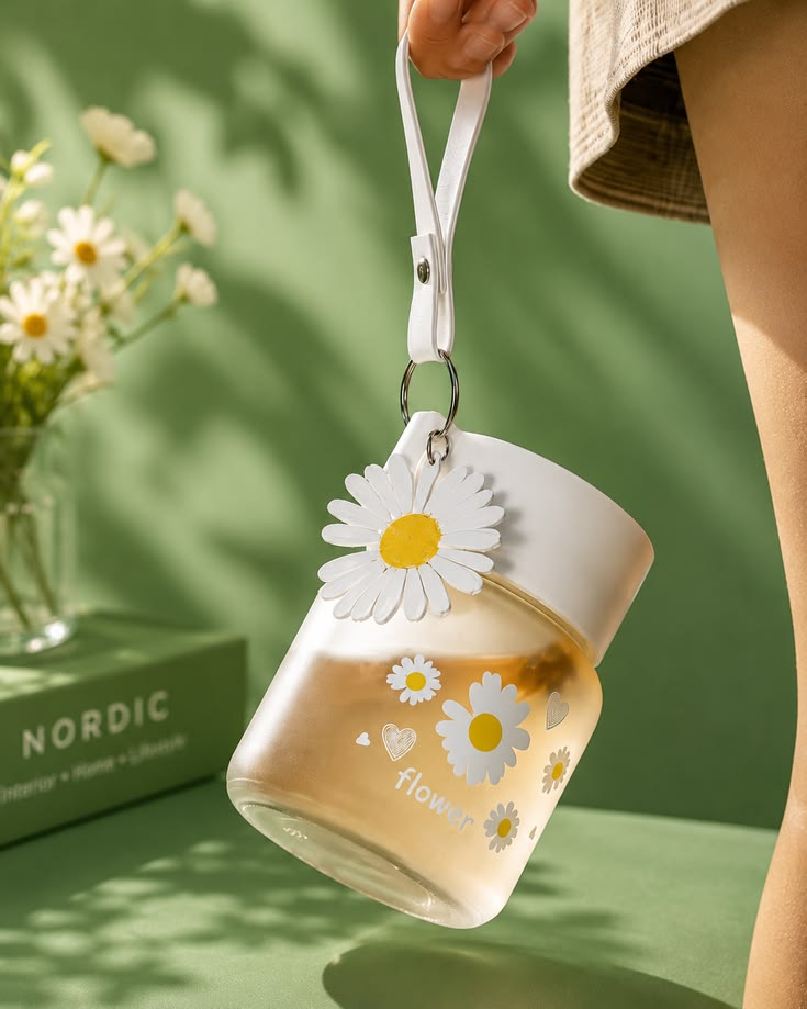 Daisy bottle side angle view
